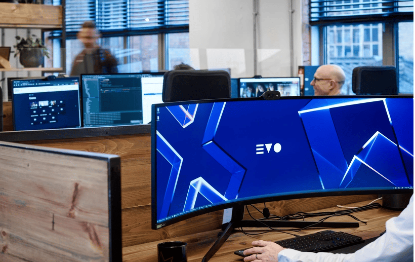 Photo of a computer screen at the Evo Agency studio
