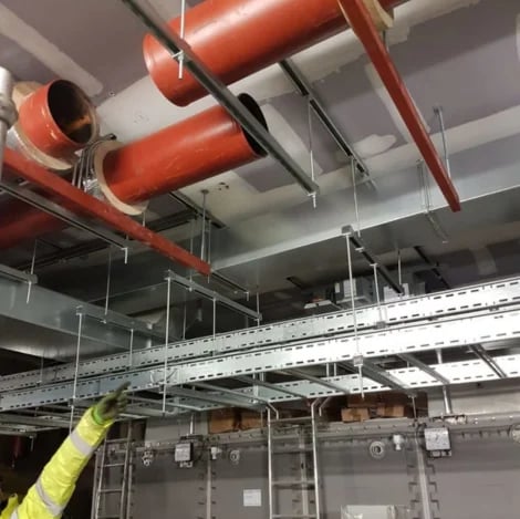 Fixmart ceiling with pipework