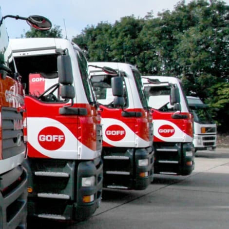Goff Petroleum line of parked tankers