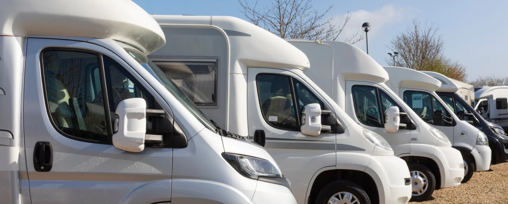 Somerset Motorhome Centre vehicles on the forecourt