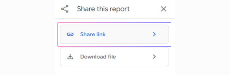 Share report in GA4 to download data